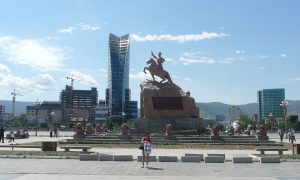 Sükhbaatar Square in Ulaanbaatar.